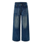 Slub Denim Wide Leg Jeans