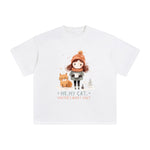 Girl Chatting With Cat Graphic Tee-INNBLAC Fashion Apparel