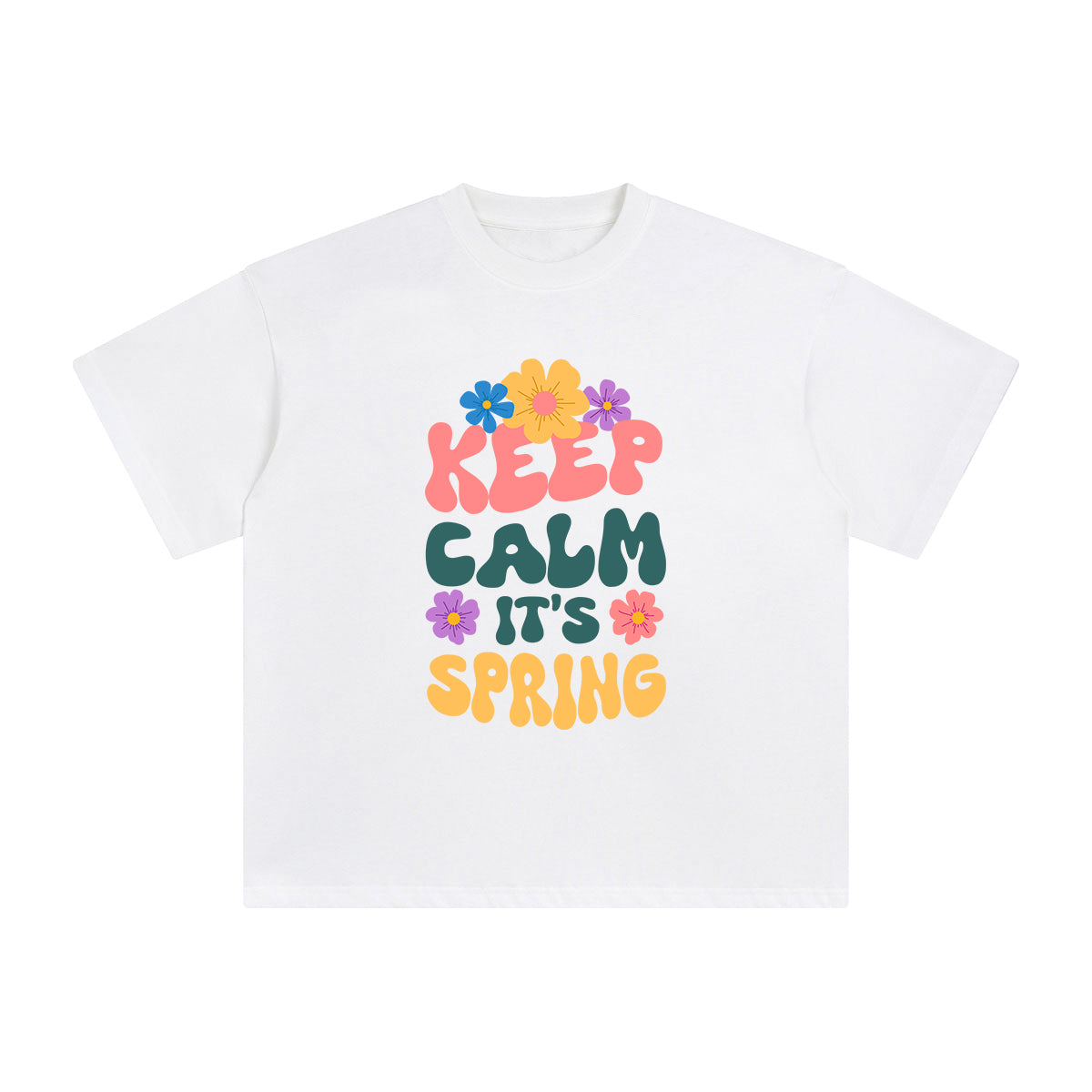 Keep Calm It's Spring Graphic Tee-INNBLAC Fashion Apparel