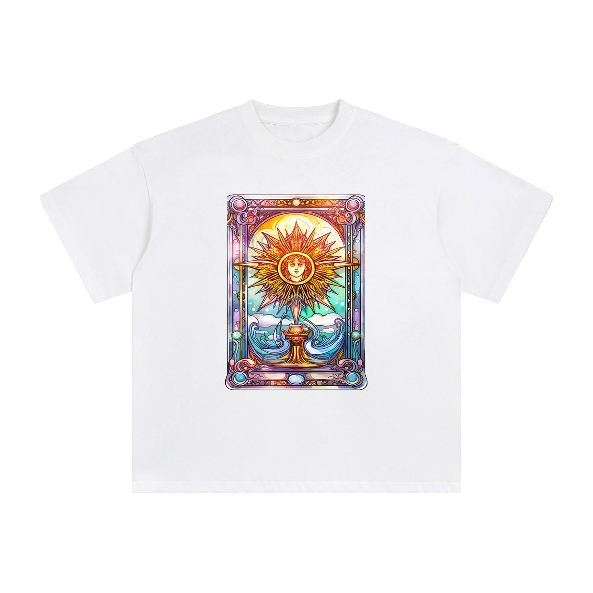 Magic Sun Card Graphic Tee-INNBLAC Fashion Apparel