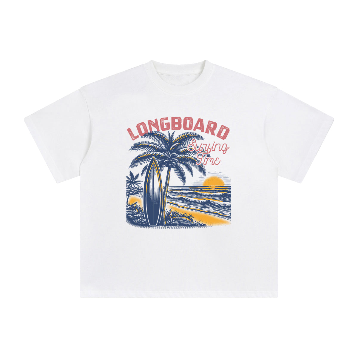 Longboard Surfing Time Graphic Tee-INNBLAC Fashion Apparel