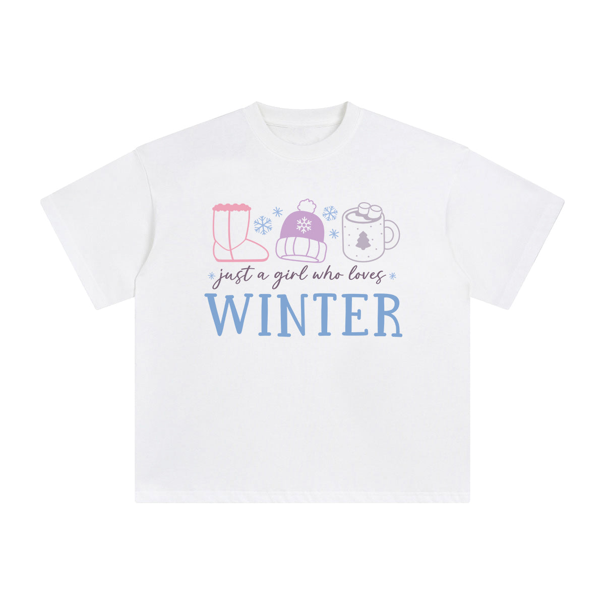 Just A Girl Who Loves Winter Graphic Tee-INNBLAC Fashion Apparel