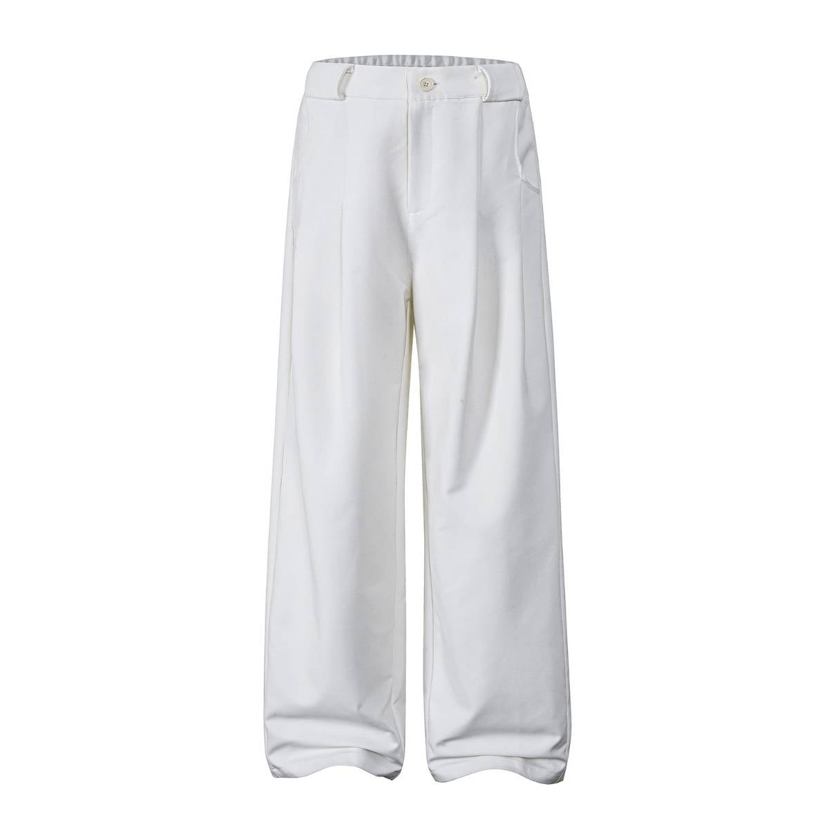 Premium Plain Pleated Seam Drape Wide Fit Stretch Pants
