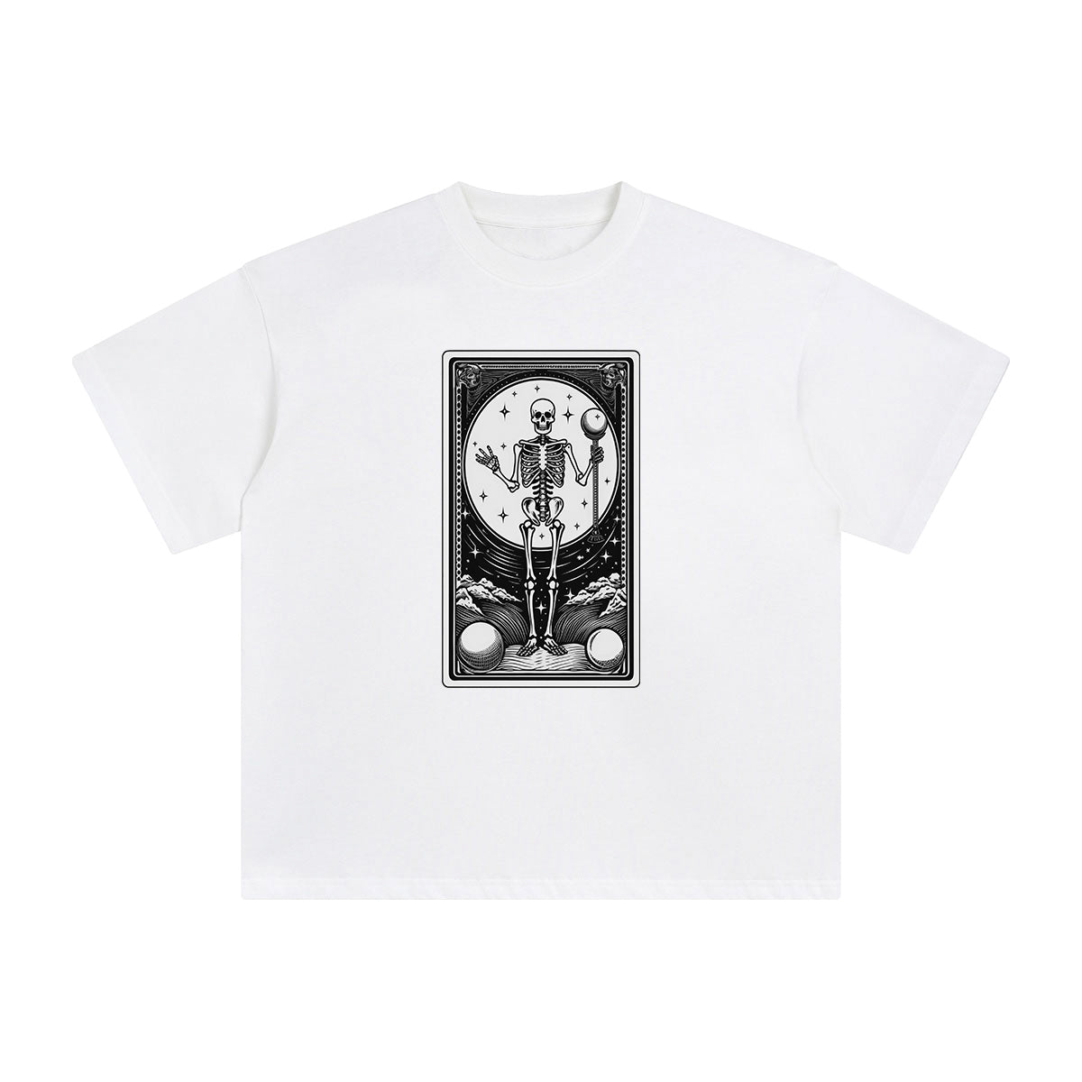 Mystery Skeleton Tarot Card Graphic Tee-INNBLAC Fashion Apparel