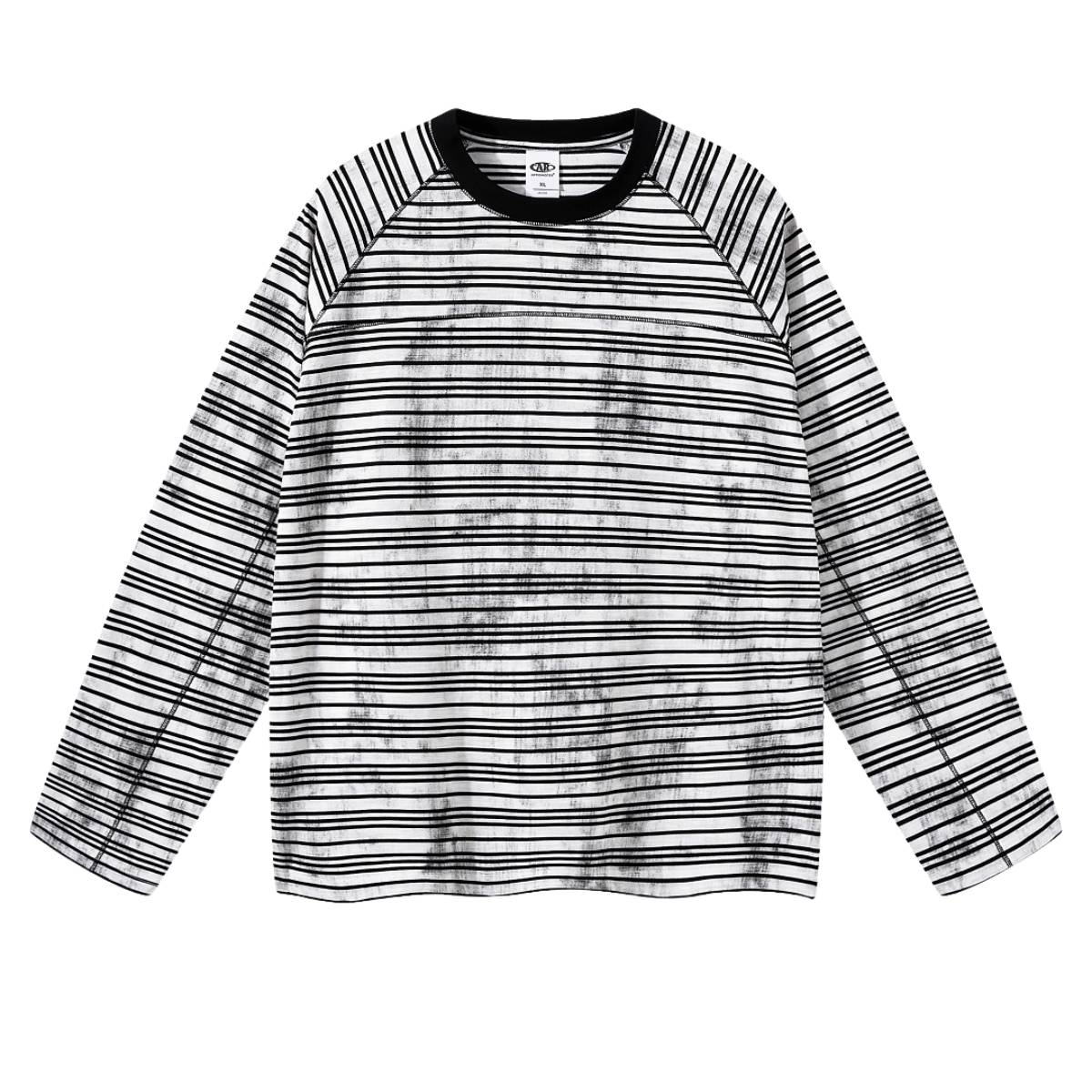 Vintage Dirty Dye Raglan Stripe Long Sleeve Tee