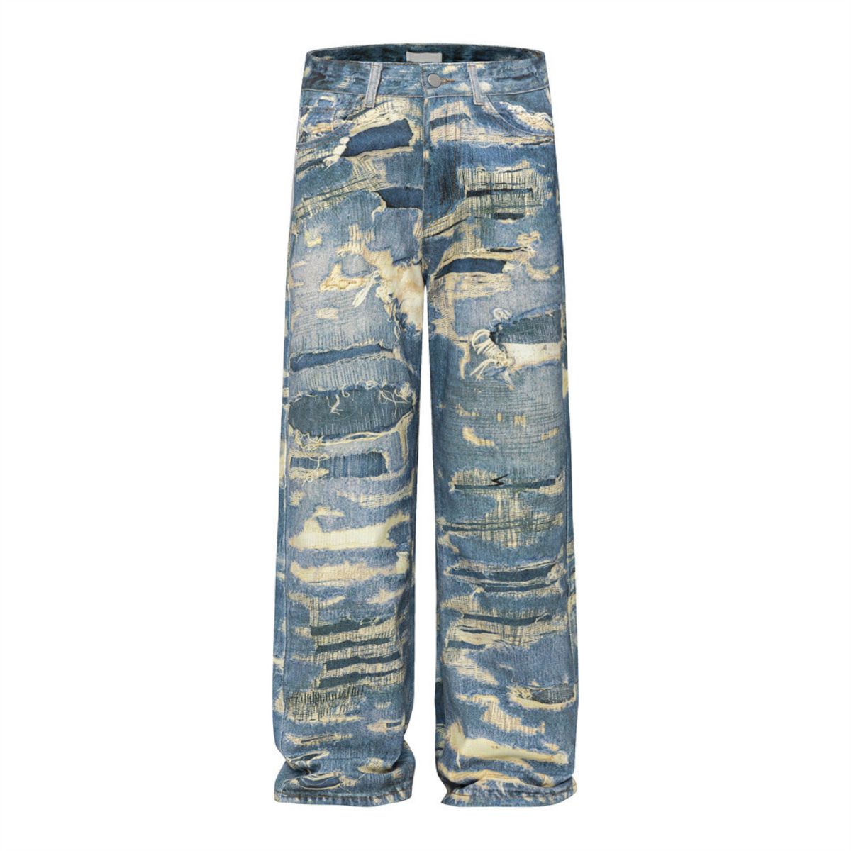 Smoke Rise Straight Leg Repaired & Distressed Jeans