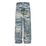 Smoke Rise Straight Leg Repaired & Distressed Jeans