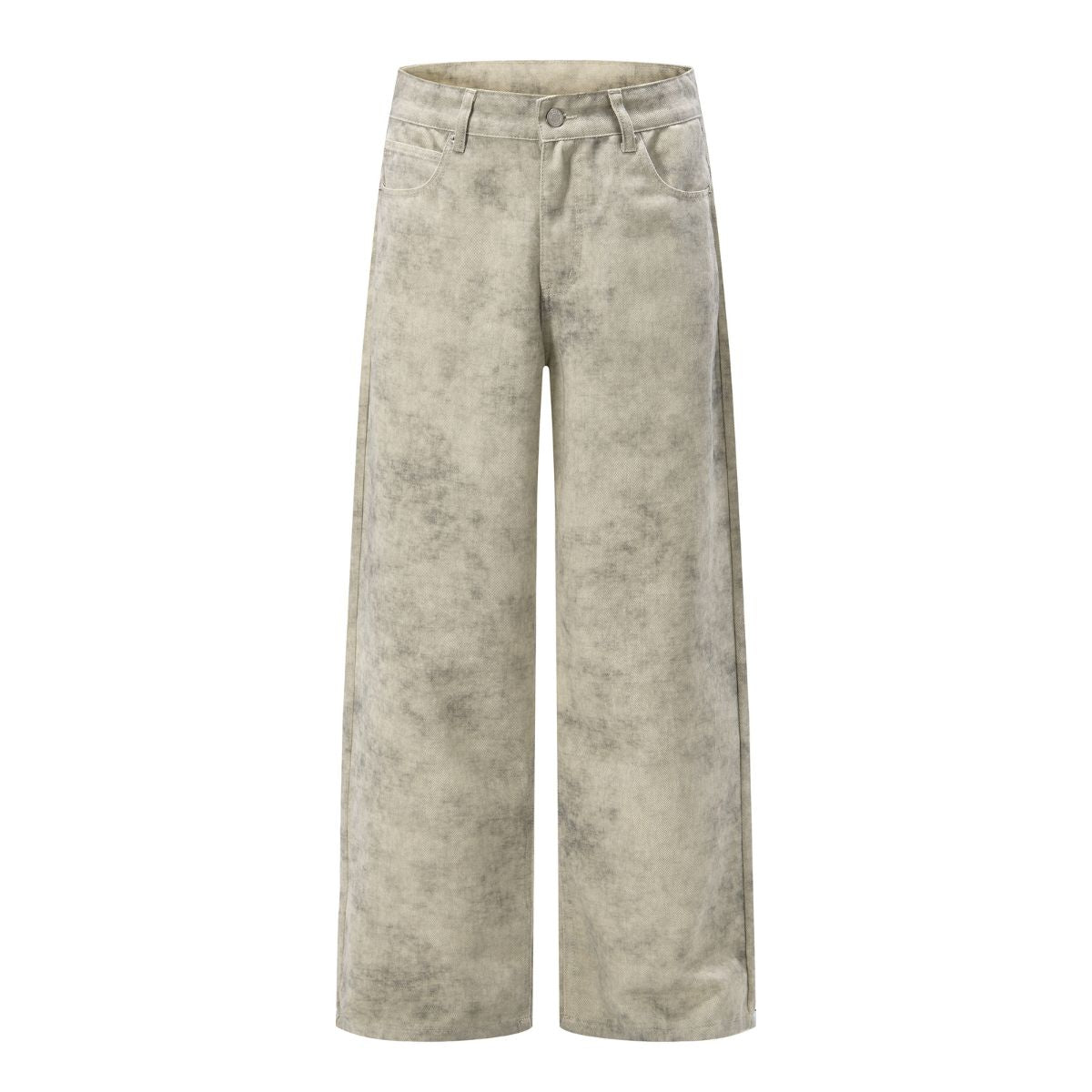 Marble Print Loose Straight Trousers