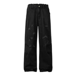 Vintage Striped Corduroy Patchwork Multi-Pocket Relaxed Wide-Leg Cargo Pants