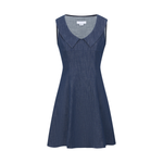 Peter Pan Collar Dark Wash Denim Mini Dress