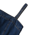 Falda vaquera con bordado de perlas y lavado vintage