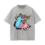 Street Art Stone Wash Graphic Tee-INNBLAC Fashion Apparel