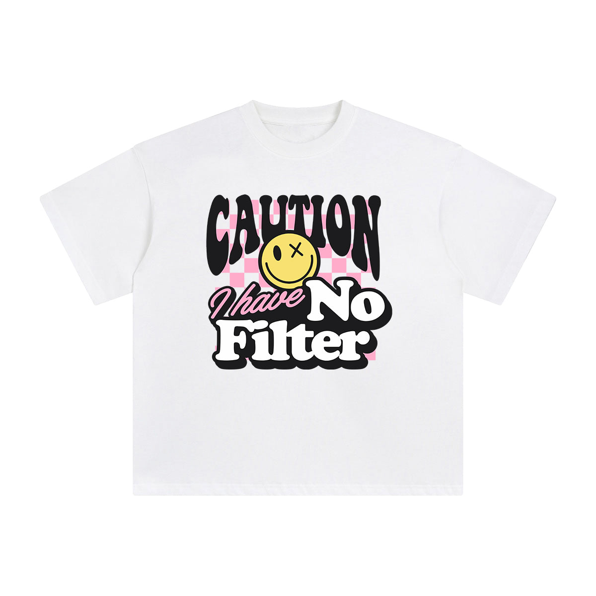 Caution I Have No Filter Graphic Tee-INNBLAC Fashion Apparel