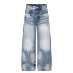 Vintage Whiskering Relaxed‑Fit Casual Jeans