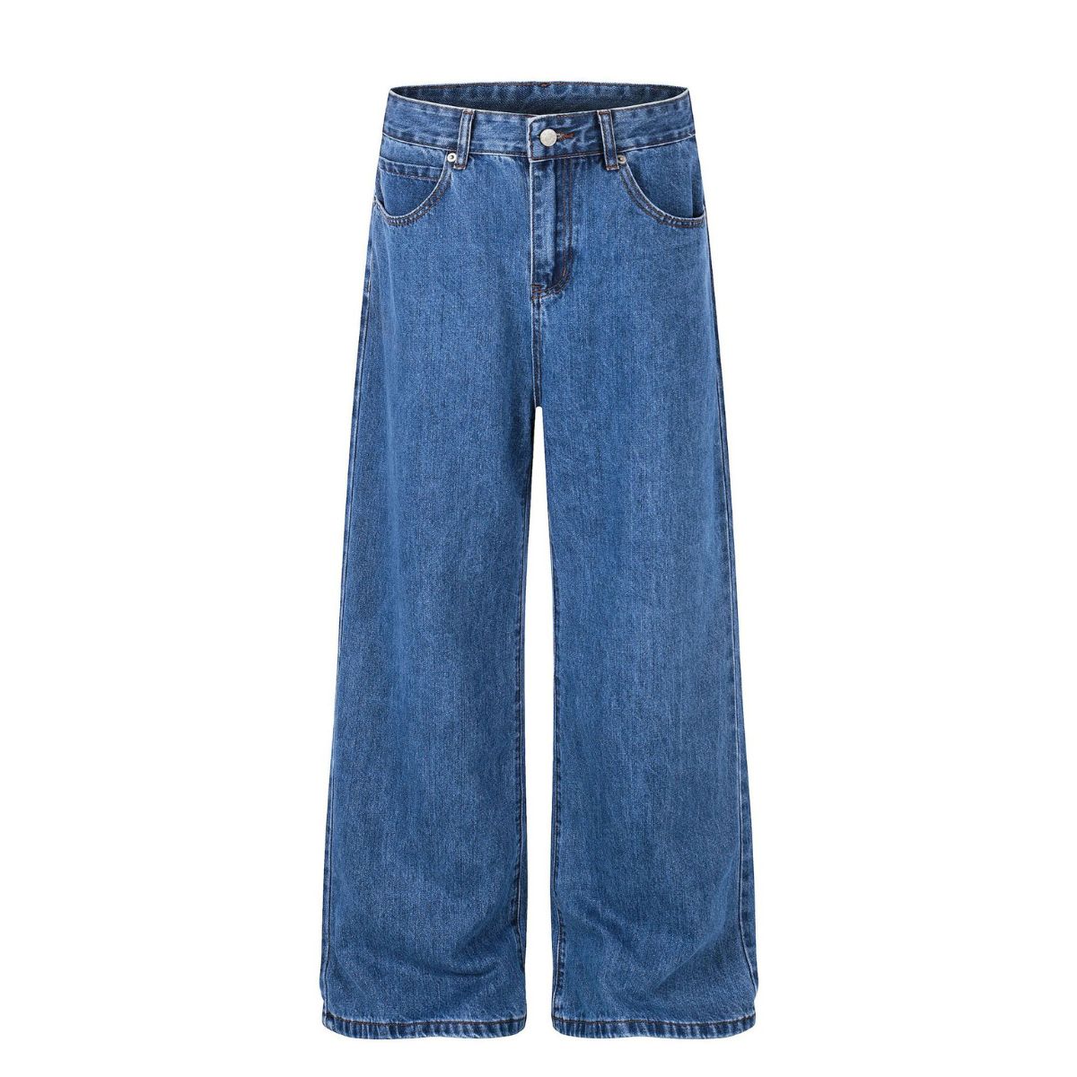 Vintage Blue Wide Leg Washed Denim Jeans