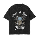 Just A Boy Stone Wash Graphic Tee-INNBLAC Fashion Apparel