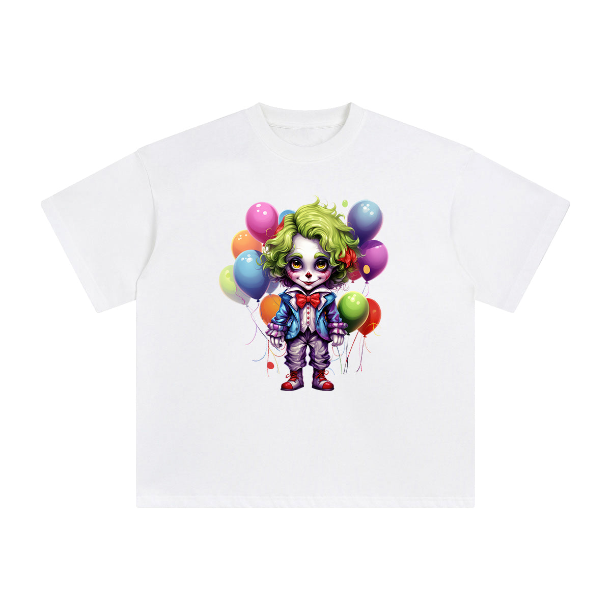 Halloween Clown Boy & Balloons Graphic Tee-INNBLAC Fashion Apparel