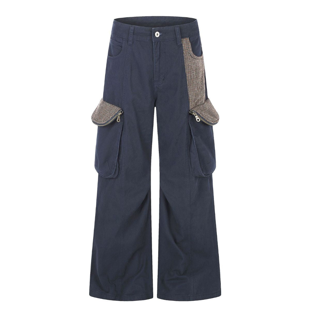 Contrast Panel Multi Pocket Utility Cargo Pants