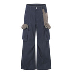 Contrast Panel Multi Pocket Utility Cargo Pants