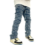 Smoke Rise Men's Distressed Stacked Slim Fit Jeans