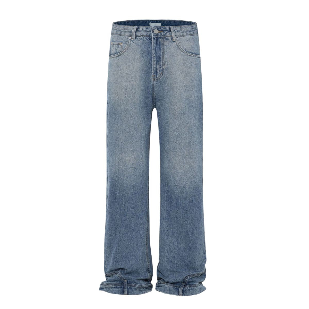 Vintage Washed Reverse Panel Slim Flare Jeans