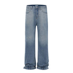 Vintage Washed Reverse Panel Slim Flare Jeans