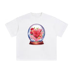 Valentine Roses Globe Graphic Tee-INNBLAC Fashion Apparel