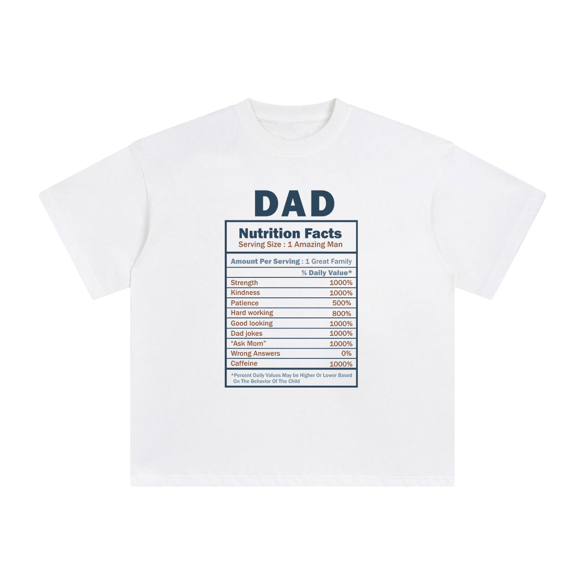 Dad Nutrition Facts Graphic Tee-INNBLAC Fashion Apparel