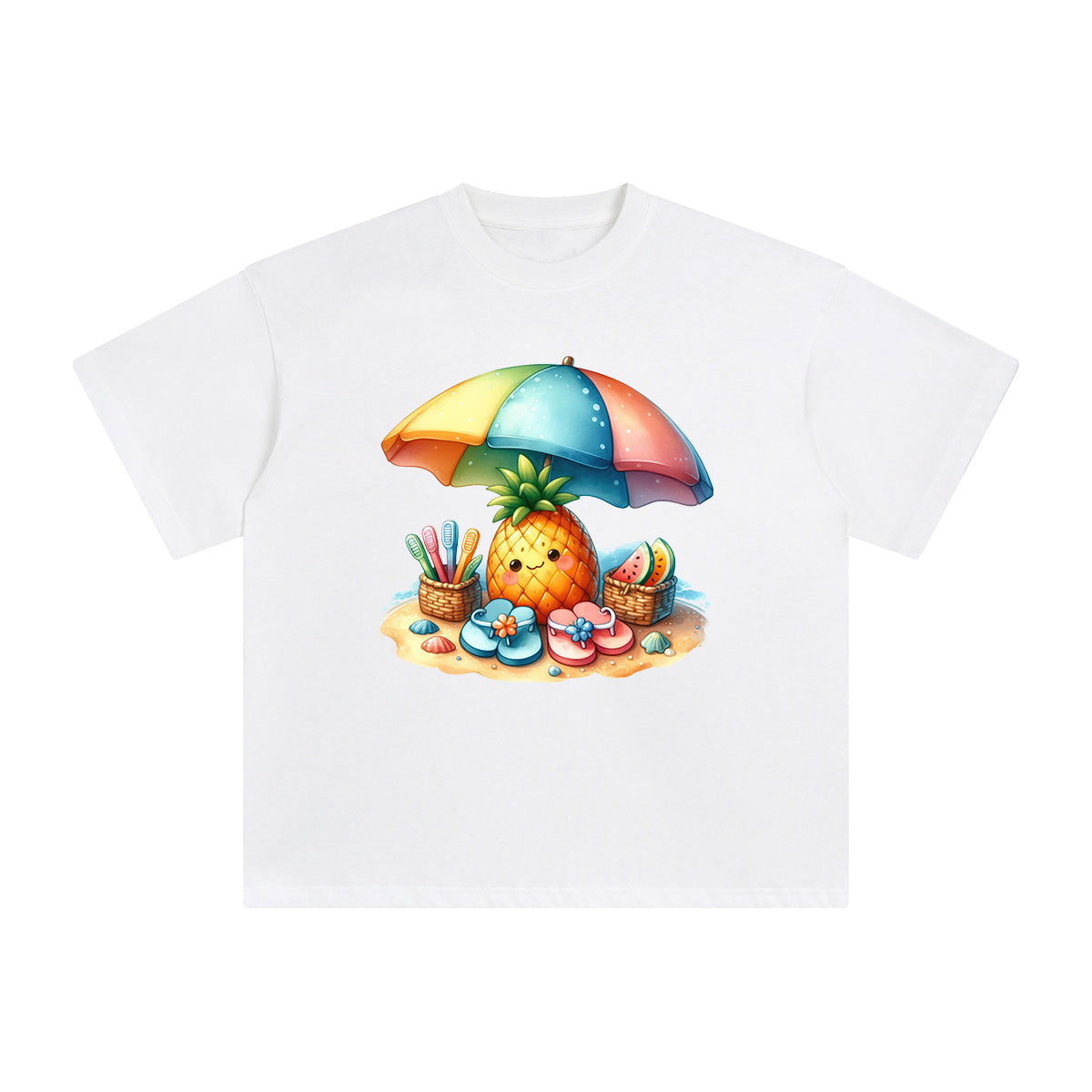 Seaside Resort Comic Graphic Tee-INNBLAC Fashion Apparel