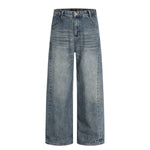 Men's Punk Vintage Washed Loose Wide-Leg Straight Jeans