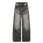 Trendy Metal Stud Embellished Relaxed Fit Jeans