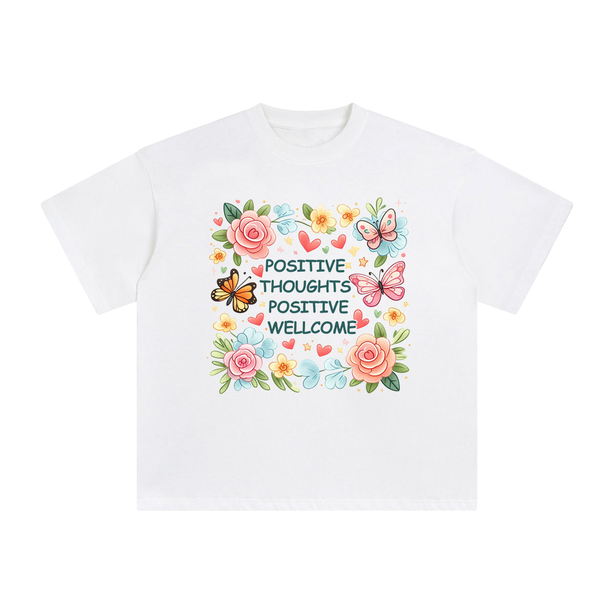 Positive thoughts positive wellcome Graphic Tee-INNBLAC Fashion Apparel