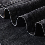 Falda vaquera con bordado de perlas y lavado vintage