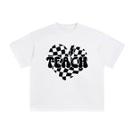 Teach Checkered Heart Graphic Tee-INNBLAC Fashion Apparel