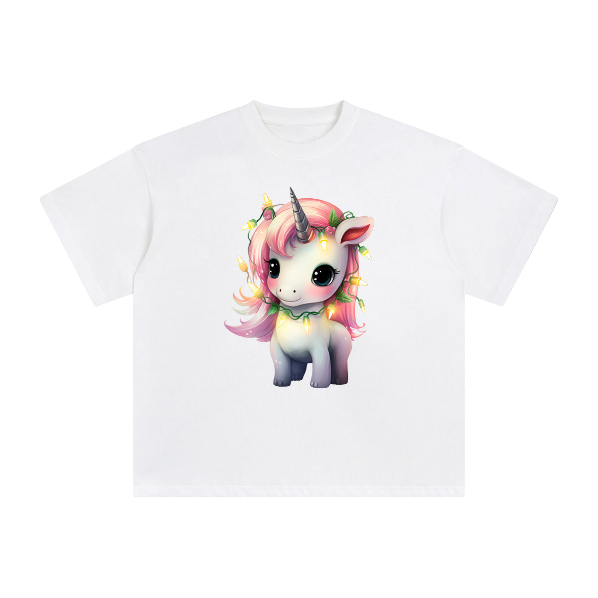 Pastel Christmas Baby Unicorn Graphic Tee-INNBLAC Fashion Apparel