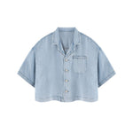 Washed Cotton Button Collar Tee 310G