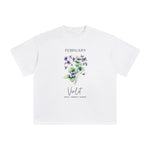 Violet Flowers Graphic Tee-INNBLAC Fashion Apparel