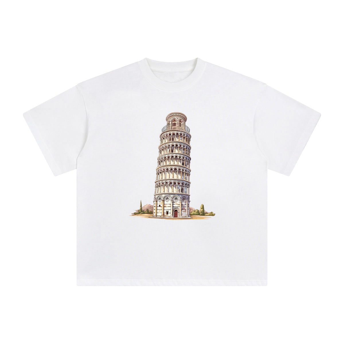 Leaning Tower of Pisa Graphic Tee-INNBLAC Fashion Apparel