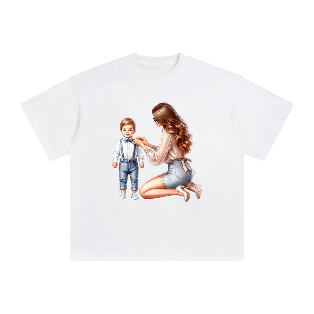 Mom And Baby Boy Graphic Tee-INNBLAC Fashion Apparel
