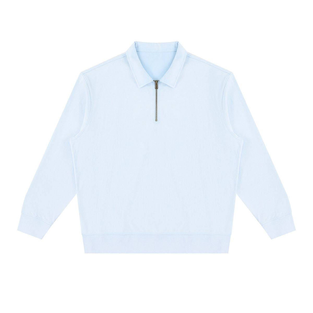 Heavyweight Washed Stand Collar Zip Polo Sweatshirt