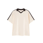 Vintage Waffle Colorblock Boxy Fit Heavyweight Polo T-Shirt