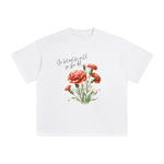 Violet Flowers Graphic Tee-INNBLAC Fashion Apparel