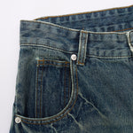 Barrel Fit Bermuda Washed Denim Shorts