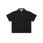 Waffle Knit Lapel Polo T Shirt