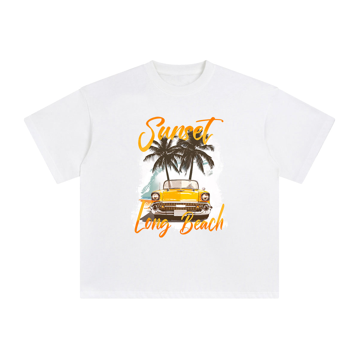 Sunset Long Beach Graphic Tee-INNBLAC Fashion Apparel