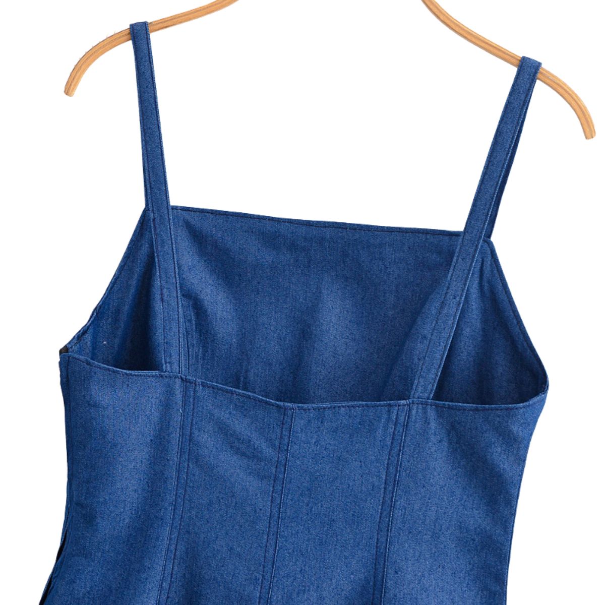 Falda vaquera con bordado de perlas y lavado vintage