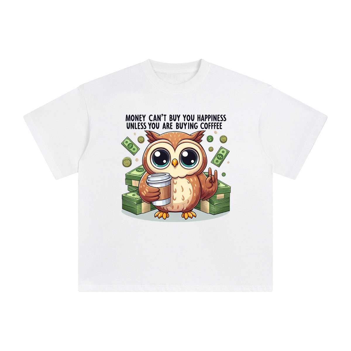 Money Can't Buy You Happiness Graphic Tee-INNBLAC Fashion Apparel