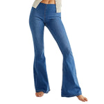 Mid Rise Tummy Control Stretch Flare Casual Jeans
