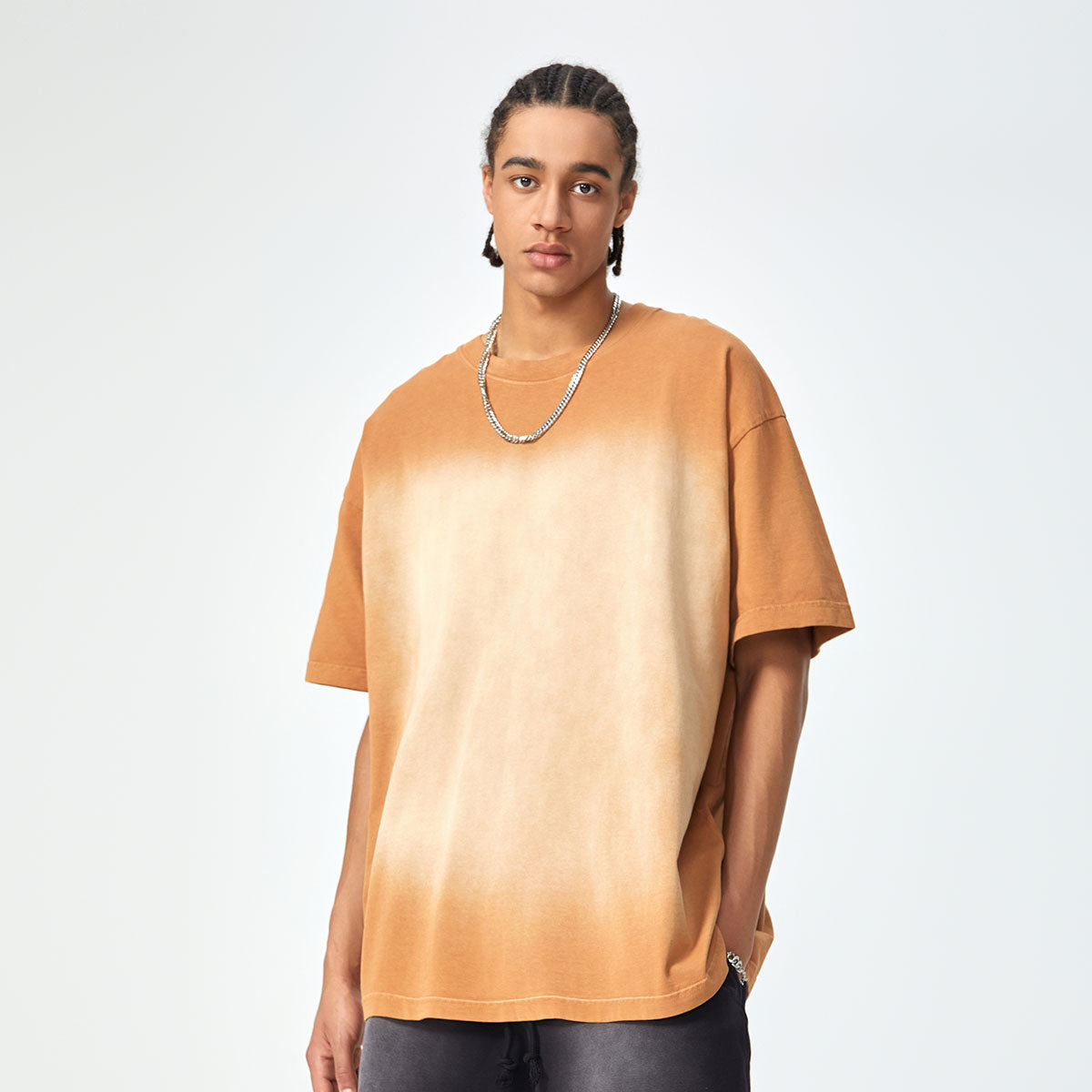 Stone-Washed Faded Cotton Tee 7.5oz