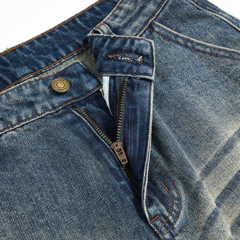 Smoke Rise Vintage Ripped Barrel-Leg Jeans